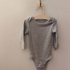 5/$25 Carter's Gray Ribbed Baby Bodysuit